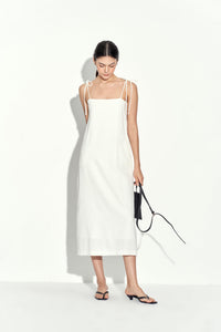 JOELLE LINEN DRESS WHITE