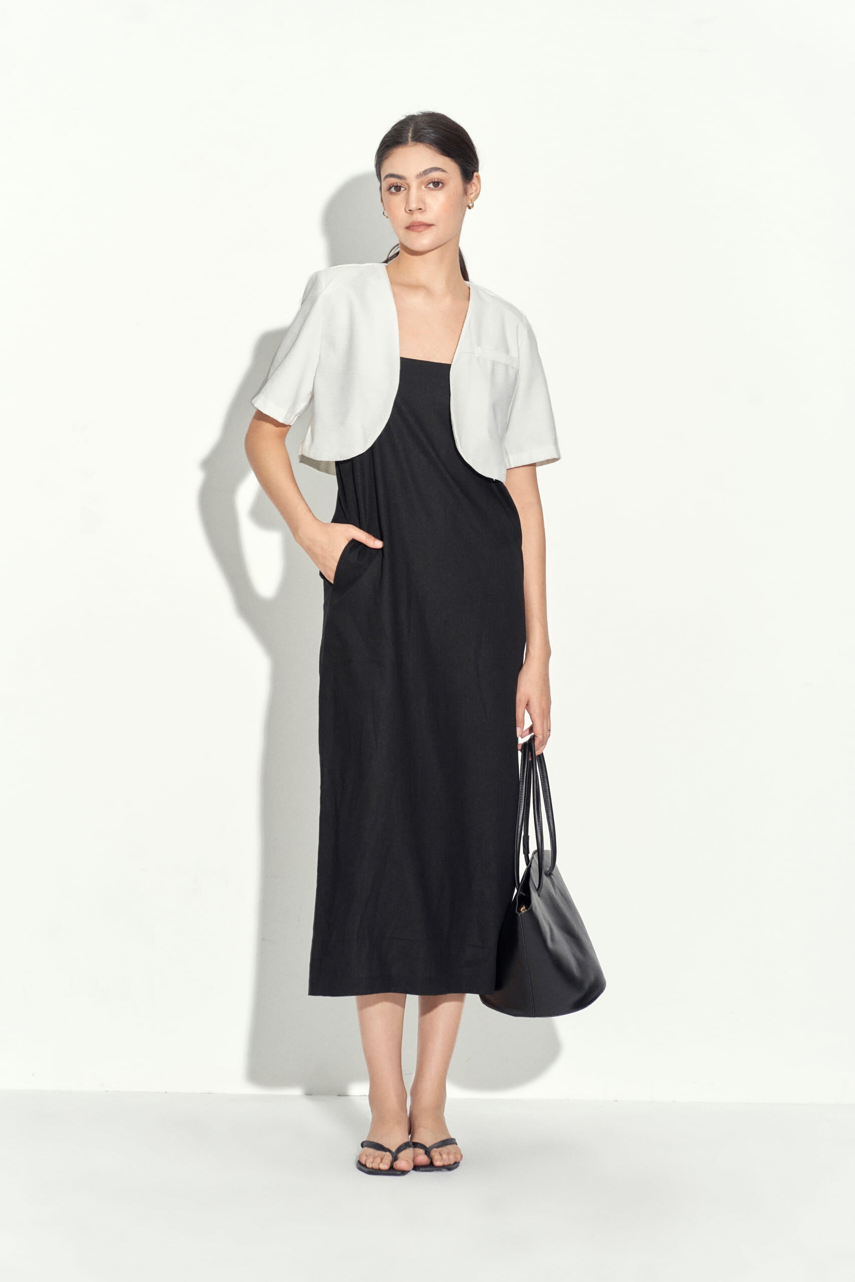 JOELLE LINEN DRESS BLACK