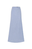 CASALINE LINEN SKIRT - STRIPED BLUE
