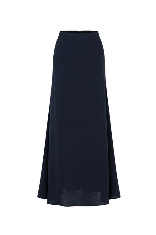 CASALINE LINEN SKIRT - DARK BLUE