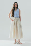 JACQUINE MAXI LINEN SKIRT - GREY