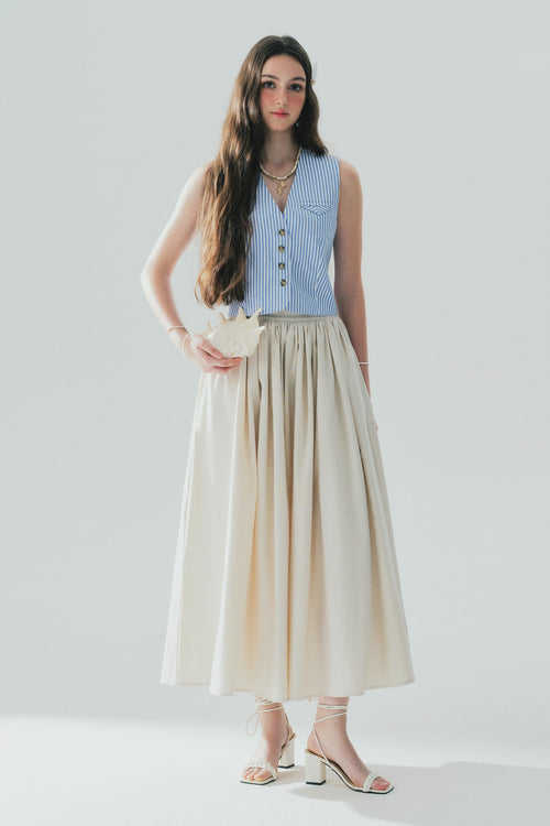 JACQUINE MAXI LINEN SKIRT - GREY