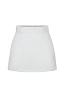 CLARA LINEN MINI SKIRT - WHITE