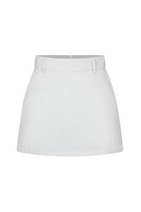 CLARA LINEN MINI SKIRT - WHITE