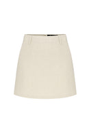 CLARA LINEN MINI SKIRT - GREY