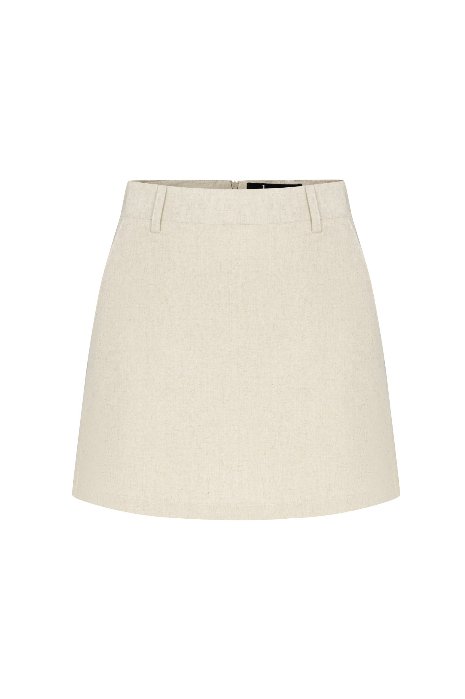 CLARA LINEN MINI SKIRT - GREY
