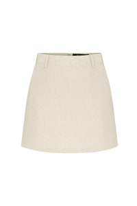 CLARA LINEN MINI SKIRT - GREY