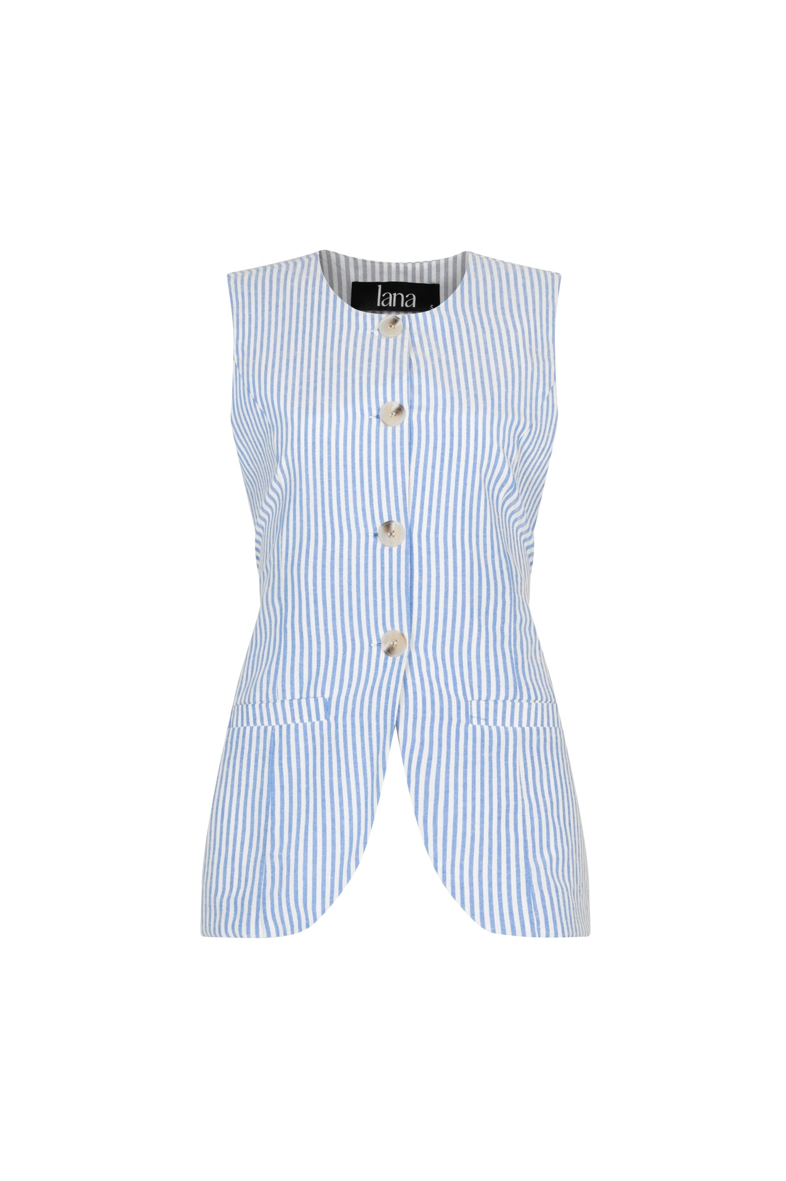 CHARLES WAISTCOAT TOP - BLUE