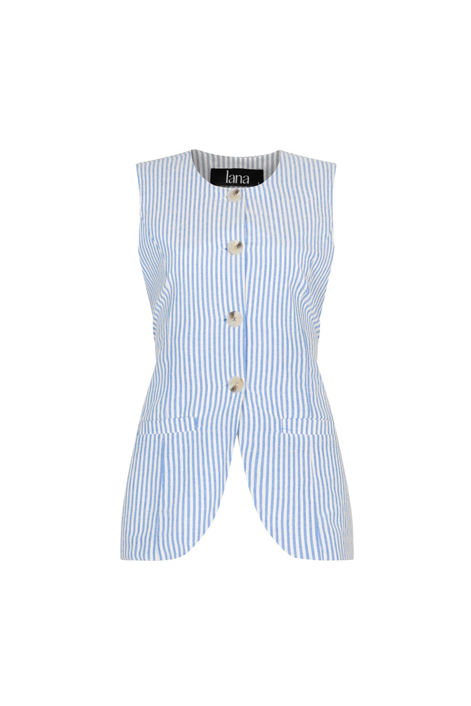 CHARLES WAISTCOAT TOP - BLUE