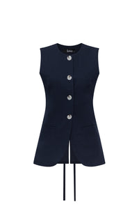 CHARLES WAISTCOAT TOP - BLACK