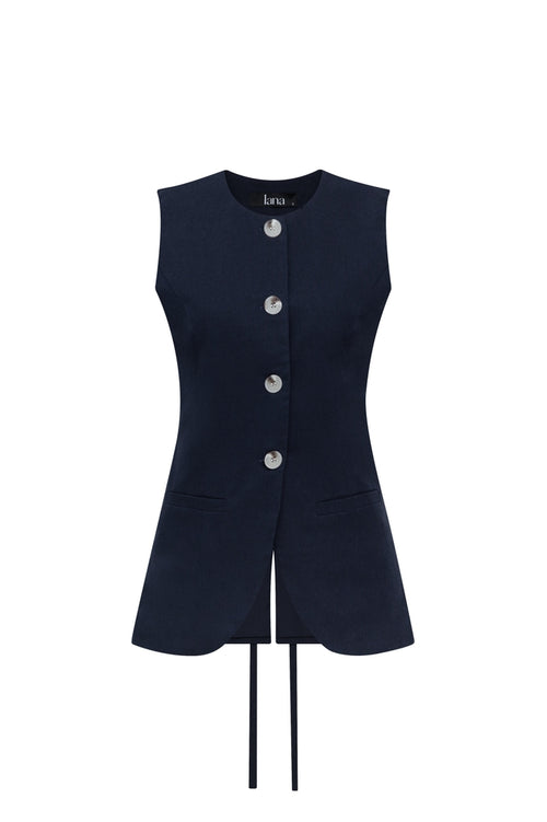 CHARLES WAISTCOAT TOP - BLACK