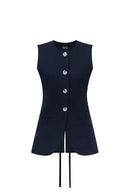 Charles Waistcoat Top Dark Blue