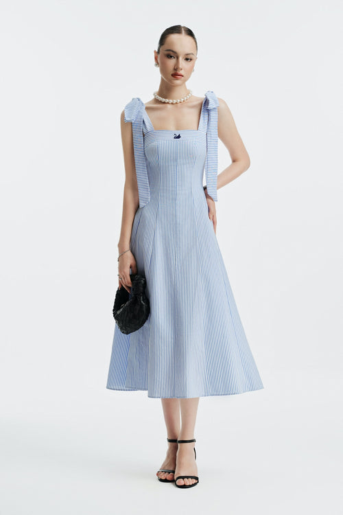 CAMIRA DRESS - STRIPED BLUE