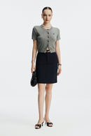 CLAIRE 55CM MIDI SKIRT - DARK BLUE