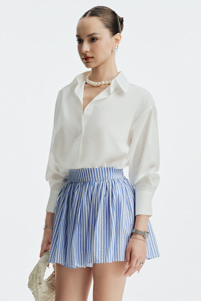 JACINE 40CM MINI SKIRT - STRIPED BLUE