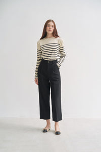 LAMÉ STRIPED KNIT TOP