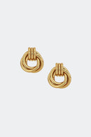 Gold Plated Stainless Steel Flattened Hoop Earrings