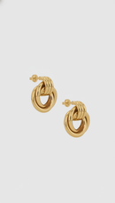 Gold Plated Stainless Steel Flattened Hoop Earrings