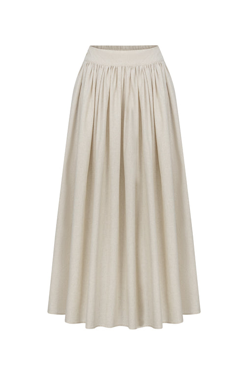 JACQUINE MAXI LINEN SKIRT - GREY