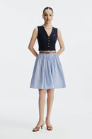 CELLIÈ GILE TOP - DARK BLUE