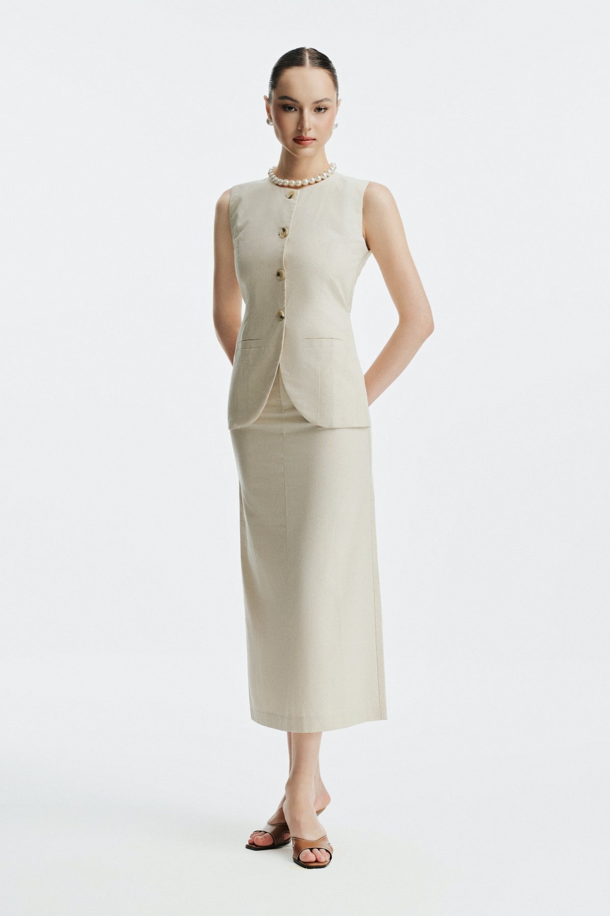 CHARLES WAISTCOAT TOP - GREY