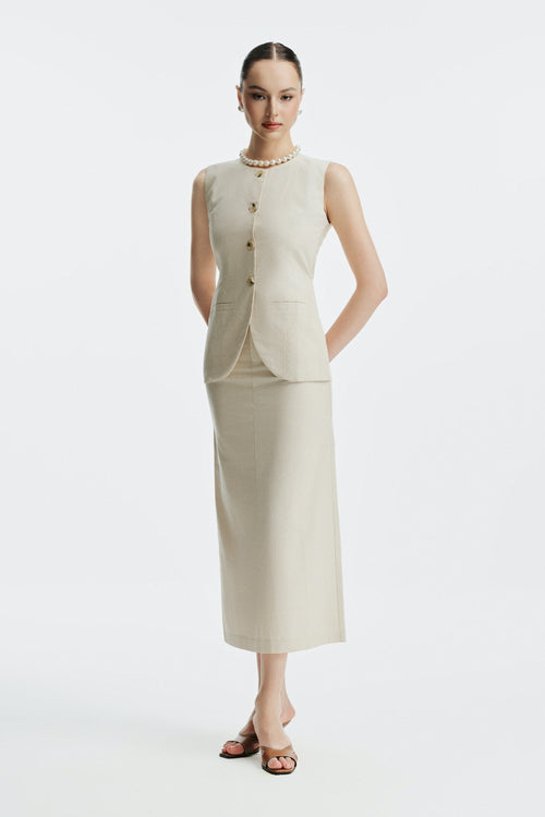 CHARLES WAISTCOAT TOP - GREY