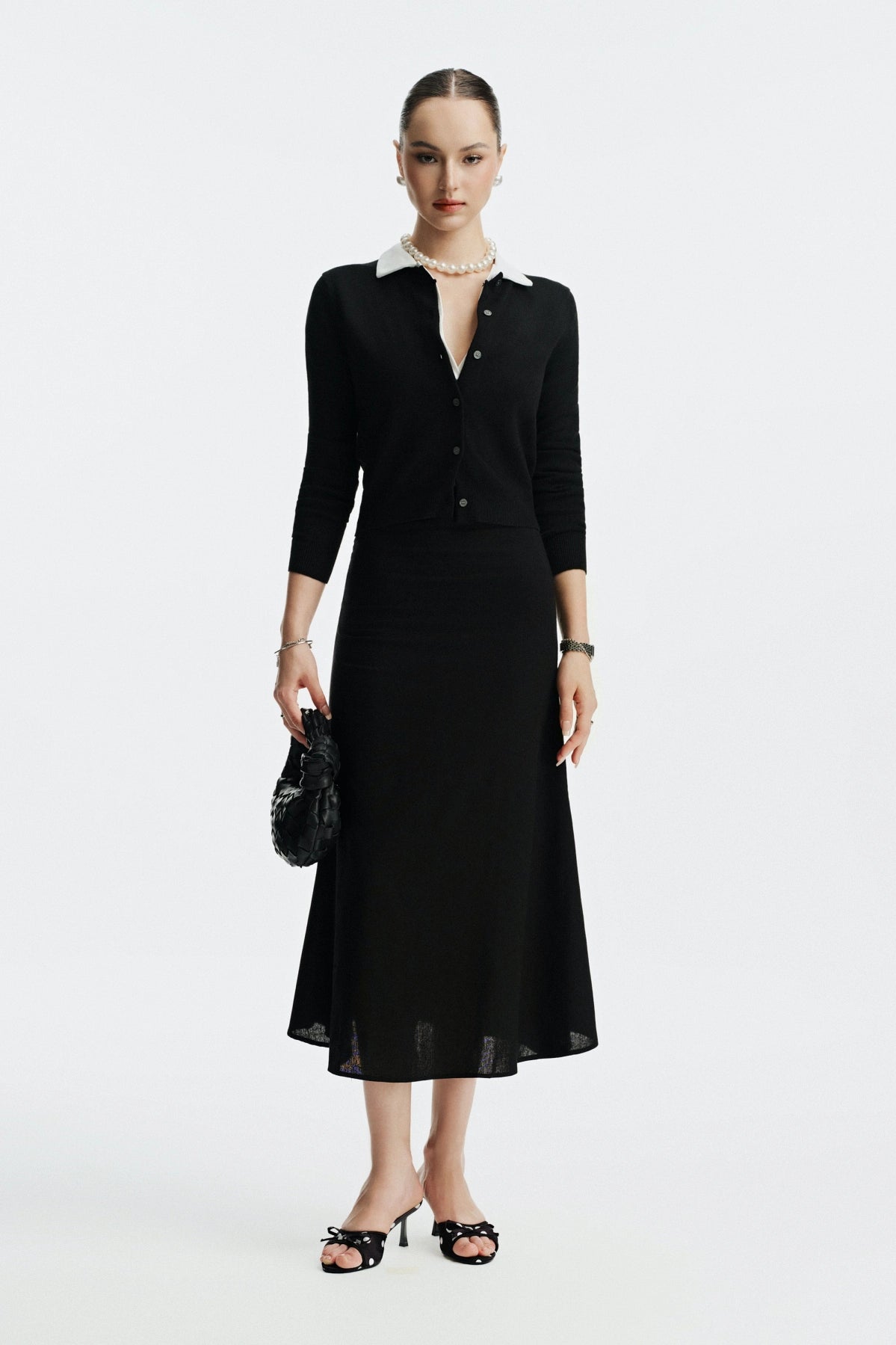 CASALINE LINEN SKIRT - DARK BLUE