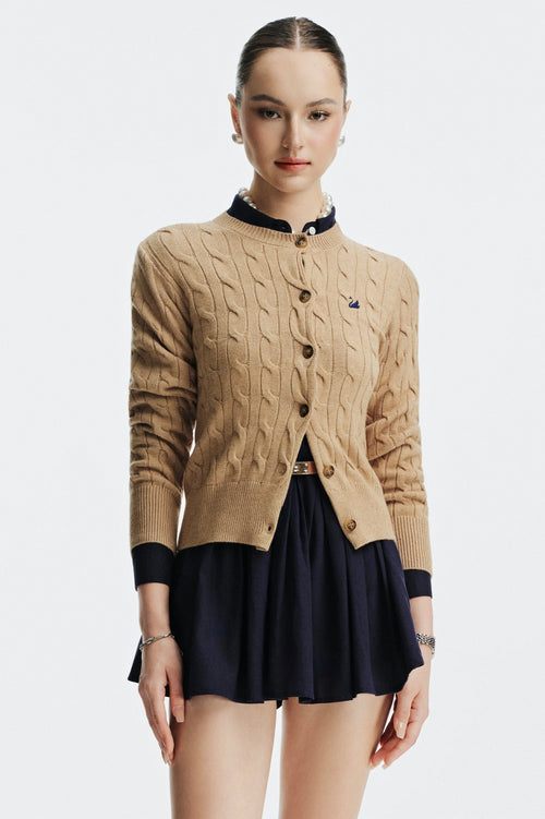 LANA KNIT 24 CARDIGAN OUTER - BROWN