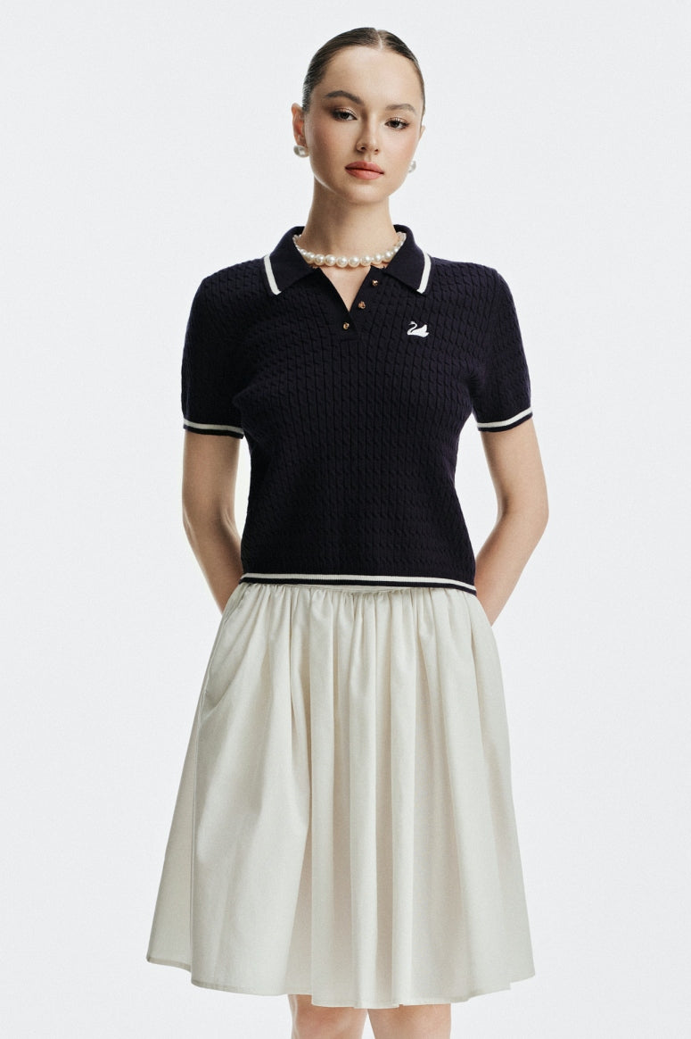 PEARS KNIT TOP - DARK BLUE