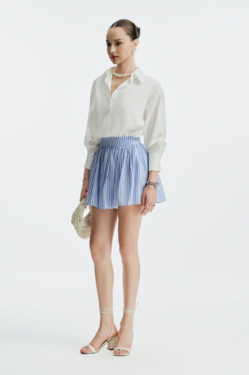 JACINE 40CM MINI SKIRT - STRIPED BLUE