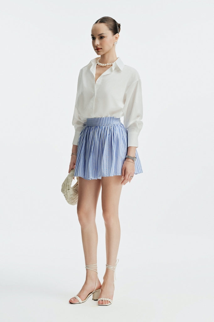 JACINE 40CM MINI SKIRT - STRIPED BLUE